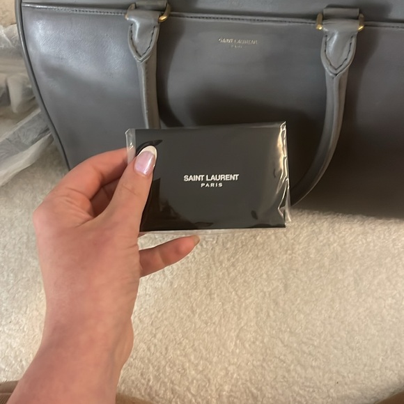 Saint Laurent Mini Duffle Bag in grey with strap & authenticity card - Picture 7 of 10